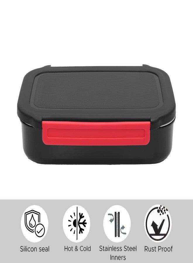 جايبي بلس علبة غداء جاي بي بلس إنستا الداخلية المصنوعة من الفولاذ المقاوم للصدأ للأطفال في المدرسة | حاوية داخلية قابلة للإزالة | آمنة غذائيًا | خالية من مادة BPA، أسود، 900 مل - Image 3